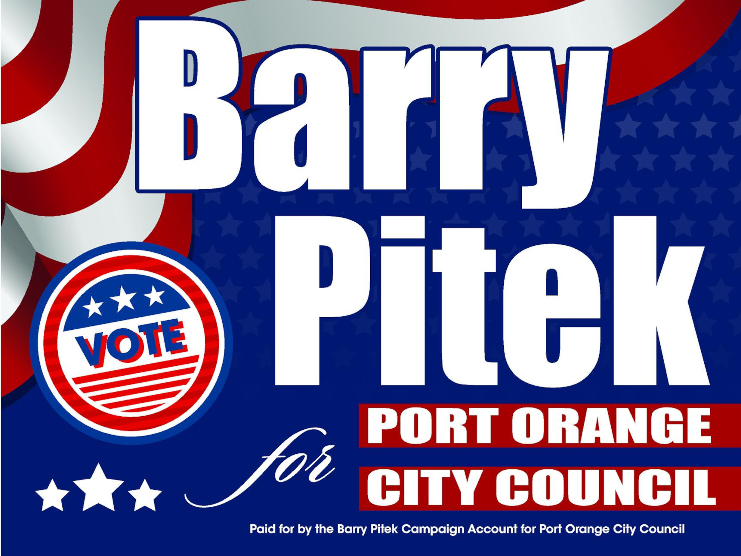 Official campaign yard sign